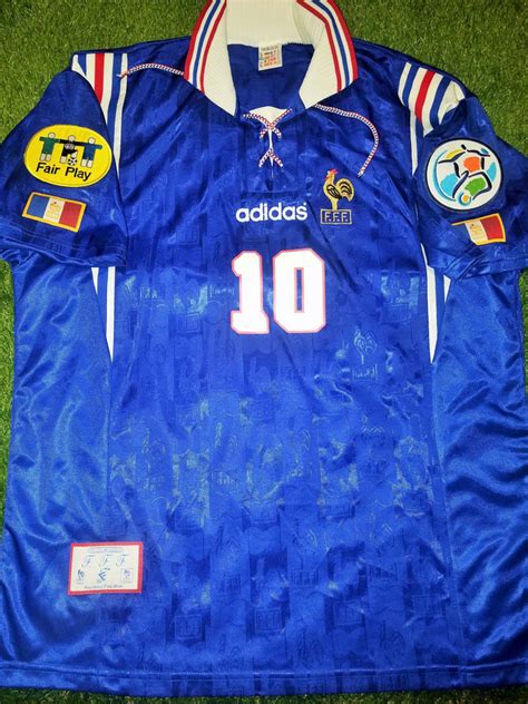 Zidane France Adidas 1996 EURO CUP Jersey Maillot Shirt XL – foreversoccerjerseys