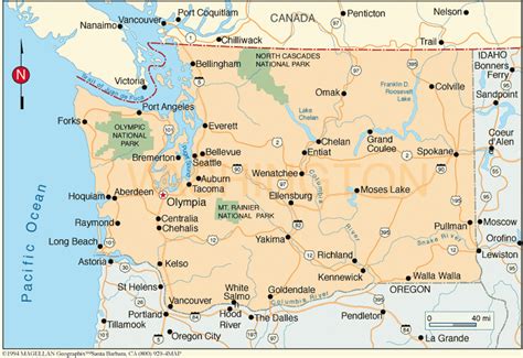 Washington State National Parks Map - Printable Map