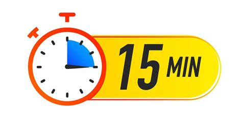 Timer icon 15 minutes vector colorful style. 13211761 Vector Art at ...