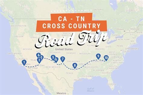 California to Tennessee cross country road trip map | Cross country road trip, Road trip usa ...