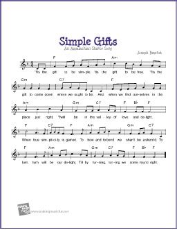 Simple Gifts | Free Sheet Music (Lead Sheet) - MakingMusicFun.net