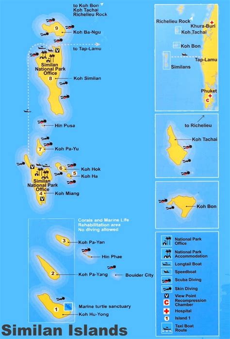 Similan Islands Tourist Map - Ontheworldmap.com