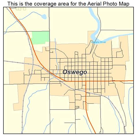 Aerial Photography Map of Oswego, KS Kansas