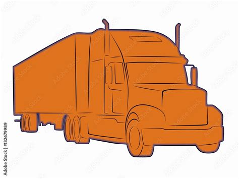 silhouette of a truck. vector drawing Stock Vector | Adobe Stock