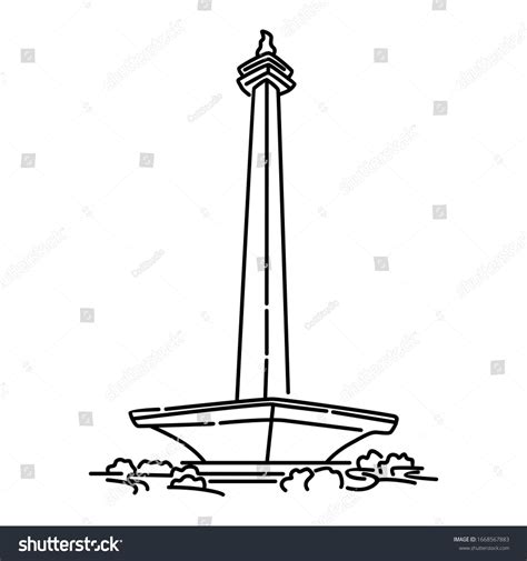 Monumen Nasional (MONAS) Indonesian monument landmark in Jakarta line ...