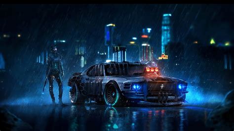 Wallpaper 4k Ford Mustang Cyberpunk