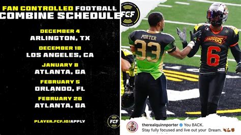 Fan Controlled Football (FCF) Releases 2021 -2022 Combine Schedule