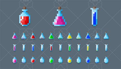 Magic potions - pixel art | GameDev Market