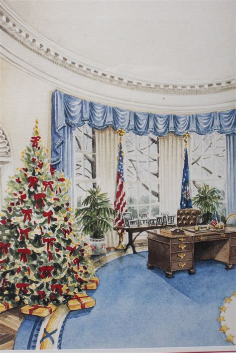 Framed 1990 White House Christmas Card : EBTH