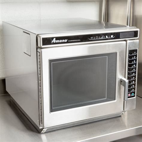 Amana RC17S2 Heavy Duty Stainless Steel Commercial Microwave Oven with Push Button Controls ...