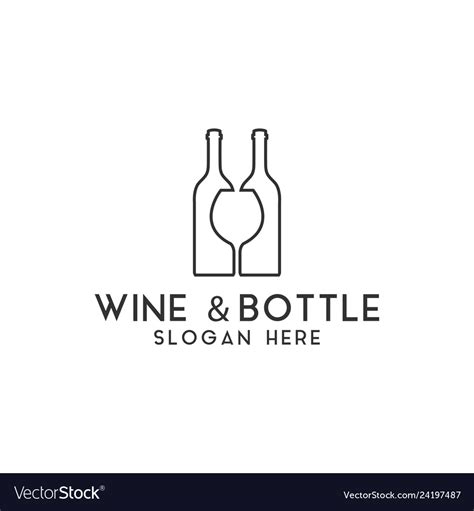 Wine bottle logo design template isolated Vector Image