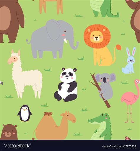 Cartoon animals wildlife wallpaper zoo wild Vector Image