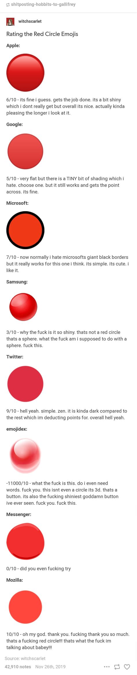 Red circle emoji : tumblr