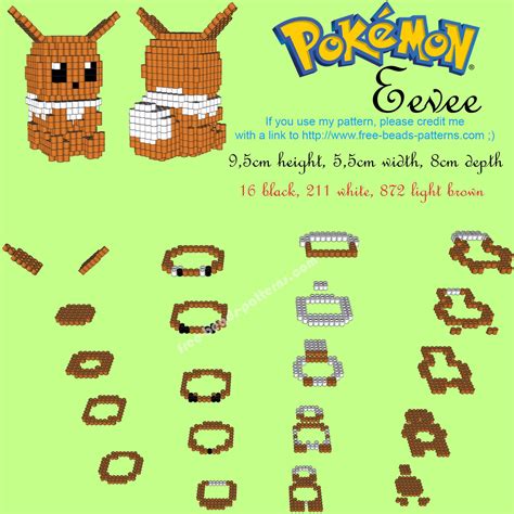 3D Eevee Hama Beads Perler beads Pokemon free design 3d Pokemon, Pokemon Bead, Pokemon Perler ...