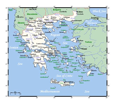 Detailed map of Greece with cities | Greece | Europe | Mapsland | Maps of the World