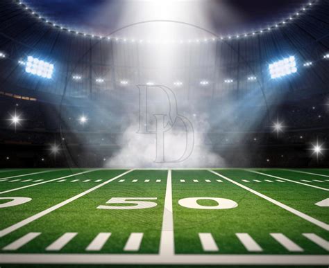 Football Field Background With Smoke and Spotlights, Football Backdrop, Football Stadium ...