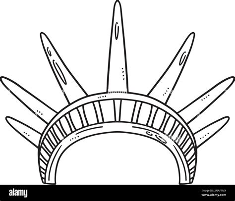 Statue of Liberty Crown Isolated Coloring Page Stock Vector Image & Art ...