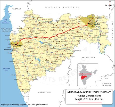 Mumbai Nagpur Expressway Map, Mumbai Nagpur Expressway Route Map