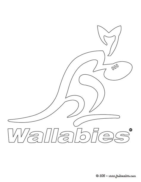 Coloriages blason des wallabies - l'équipe de rugby d'australie - fr.hellokids.com