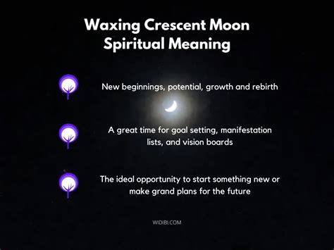 Waxing Crescent Moon Spiritual Meaning and Symbolism - Widibi