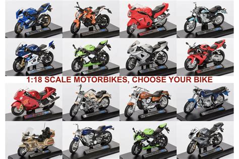 Motorbike 1:18 Scale Die-cast Motorcycle Model Bike Toy, CHOOSE YOUR ...