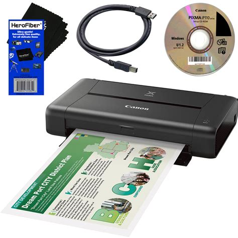 Canon Wireless Mini Printer Pixma iP110 Compact Mobile Printer + USB ...