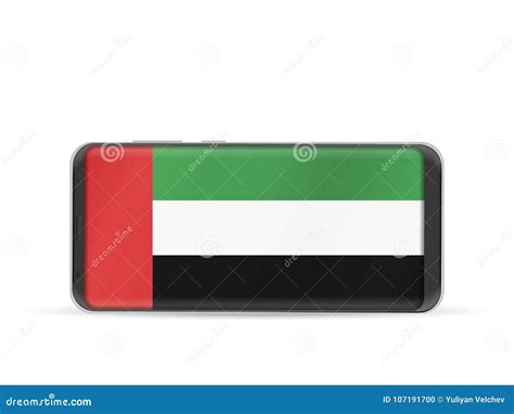 Smart phone UAE flag stock vector. Illustration of telephone - 107191700