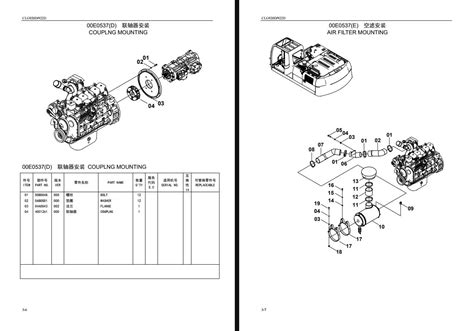 Liugong Hydraulic Excavator CLG920D CLG922D Parts Manual