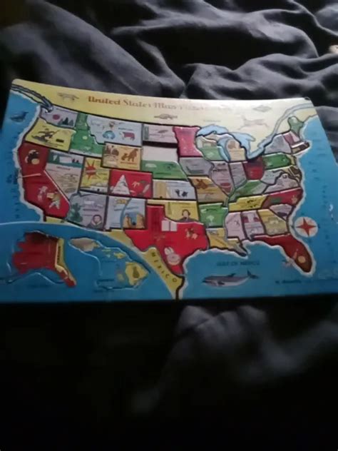VINTAGE UNITED STATES map puzzle $45.25 - PicClick