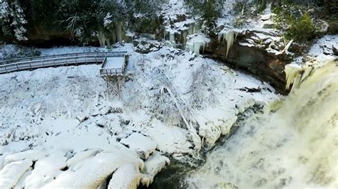 Blackwater Falls State Park in winter. (The Falls ) By drone - YouTube