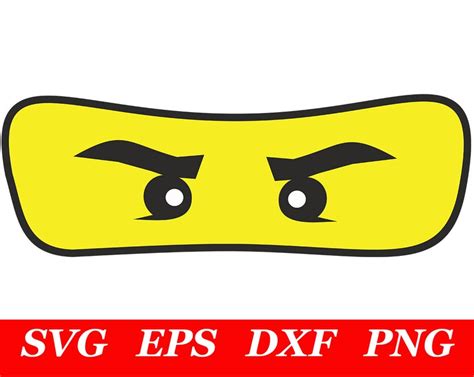 6 Pieces Ninja Eyes Mask SVG | Etsy