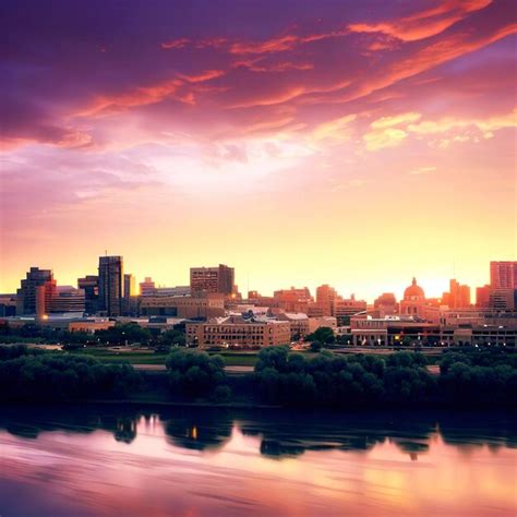 Premium AI Image | Sunset Saskatoon Skyline