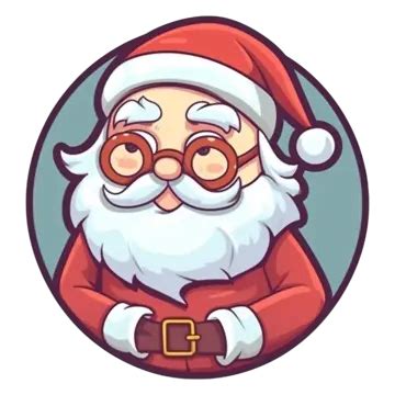 Santa Claus With Glasses And Red Suit Isolated On White Background ...