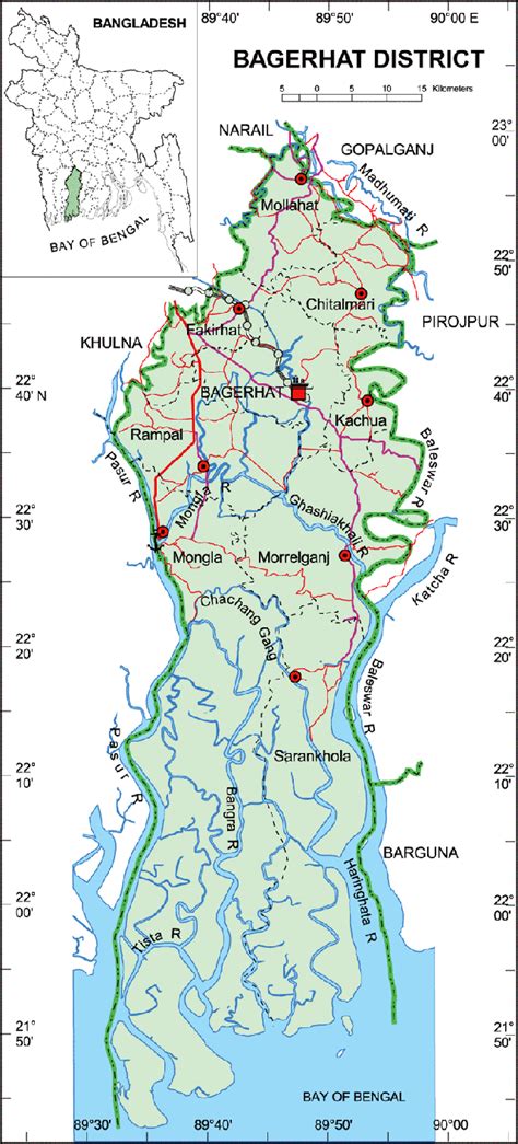 Maps of Bangladesh: Bagerhat District