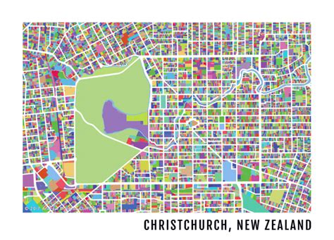 Christchurch Map Artwork Print | The Map Kiwi