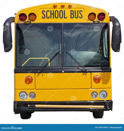 Front View of Orange Public School Bus Stock Image - Image of isolated ...