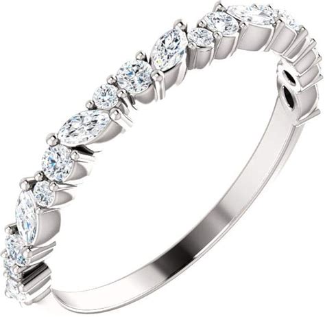 Amazon.com: Platinum 3/8 ct Diamond Anniversary Band Size 7 for Women ...