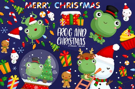 Christmas Frog Clipart Graphic by Inkley Studio · Creative Fabrica