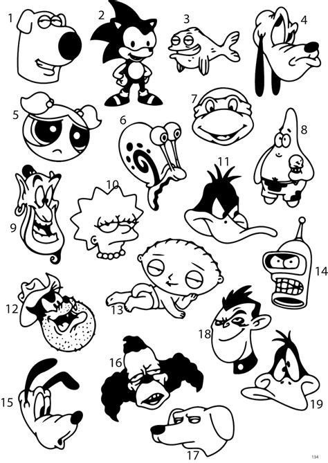 Pre-made Ready to Use Cartoon Flash Tattoo Stencils Set of 4 - Etsy