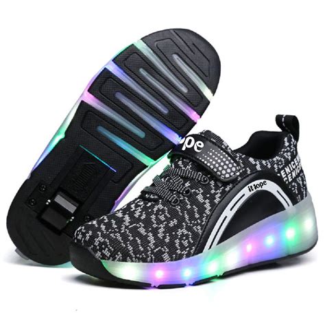 Buy SDSPEEDKids Roller Skate Shoes with Single Wheel Shoes Sport Sneaker LED Online at ...