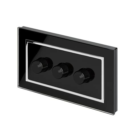 Crystal CT Rotary Intelligent LED Dimmer Switch 3G/2Way Black - RetroTouch Designer Light ...