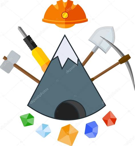 Mining flat icon — Stock Vector © panambapro #85353906