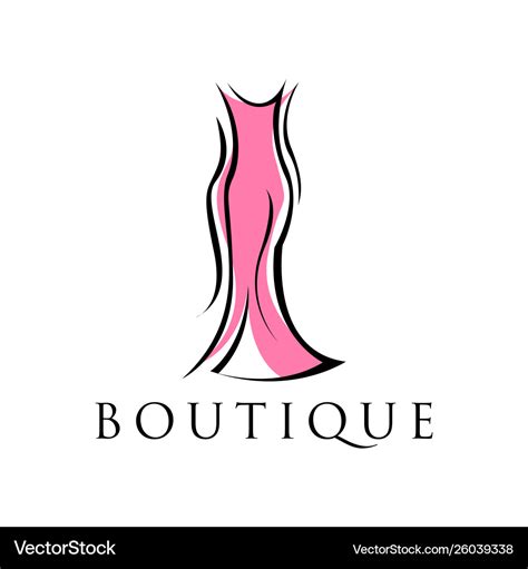 Abstract dress boutique logo design Royalty Free Vector