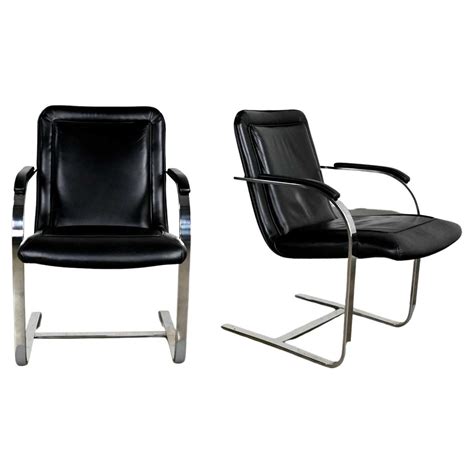 Walter Knoll Jason 1519 Leather Chair Black Cantilever For Sale at ...