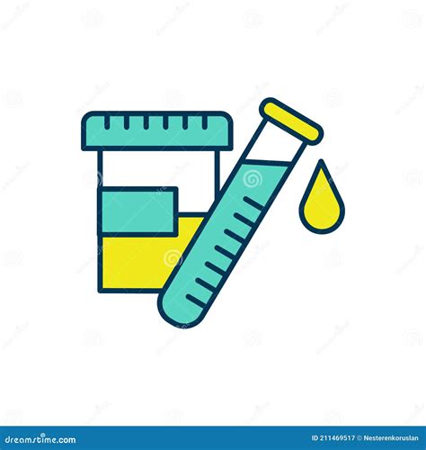 Urinalysis RGB color icon stock vector. Illustration of analysis ...