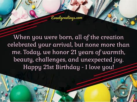 Happy 21st Birthday - Quotes and Wishes With Love Events Greetings