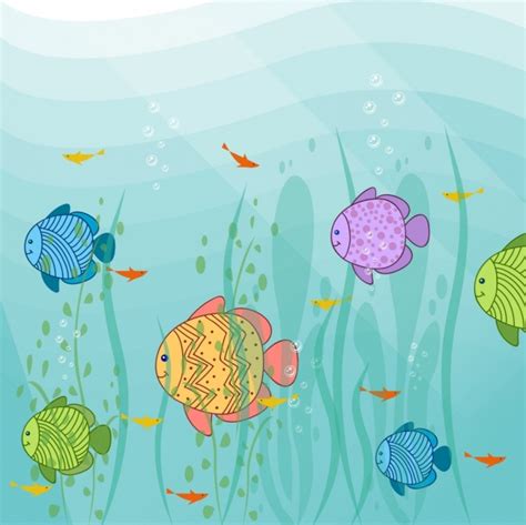 Marine life drawing colorful handdrawn fish icons Vectors graphic art designs in editable .ai ...