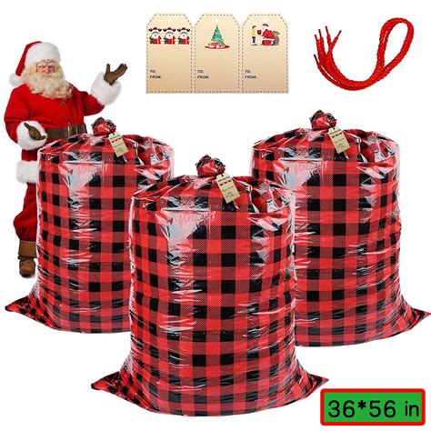 Walmart Christmas Jumbo Gift Bags Set with Tie Ropes & Signboard, 36*56 ...