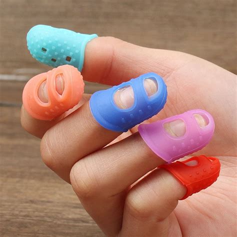 Yesbay 5Pcs Fingertip Breathable Elastic Silicone Strong Construction Finger Cover for Kids ...