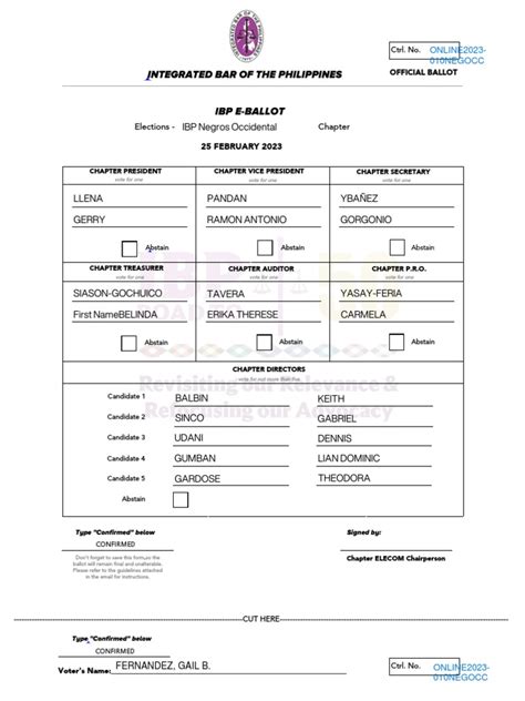 IBP E-Ballot 2023 010 | PDF | Elections | Government